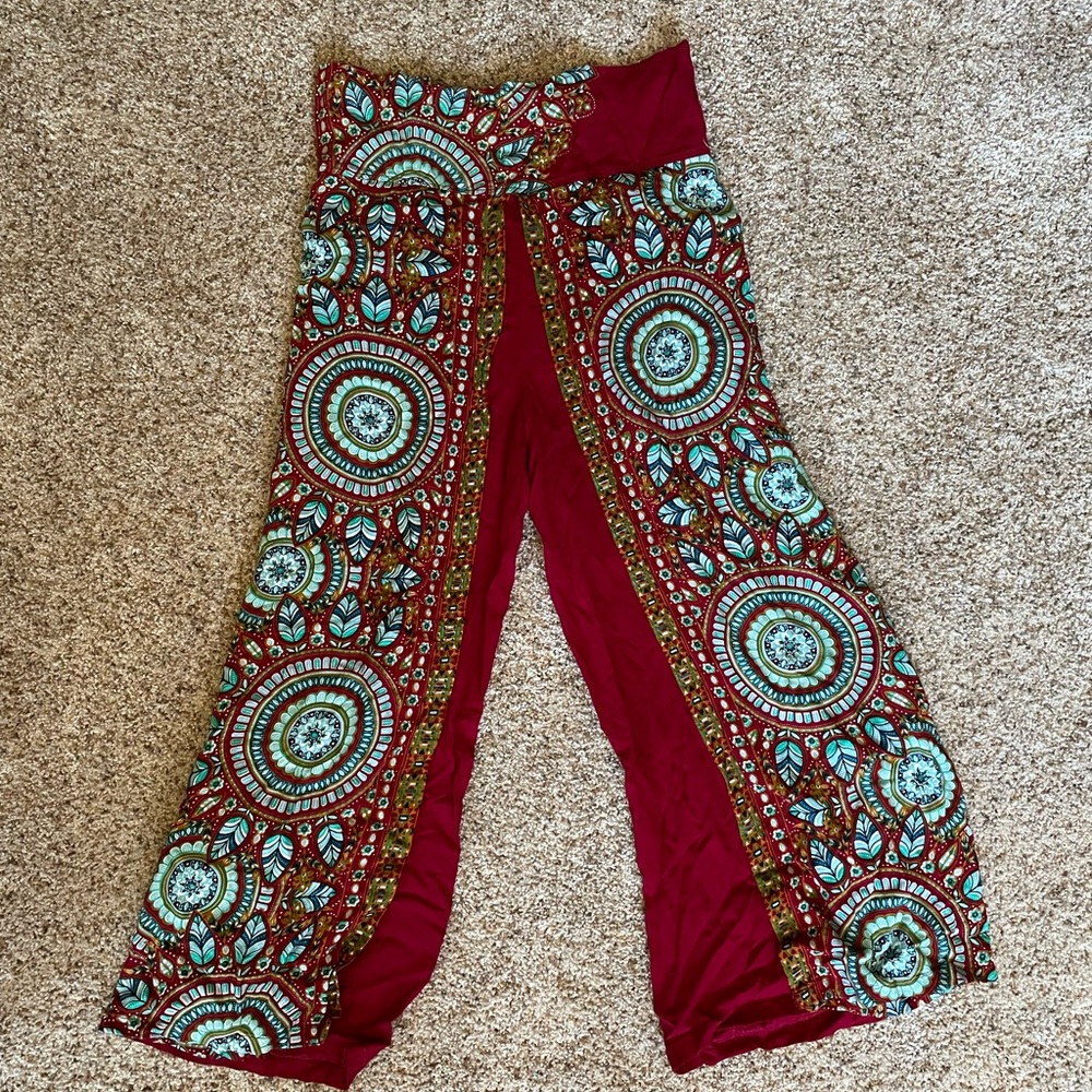 Wide legged multi colored pants